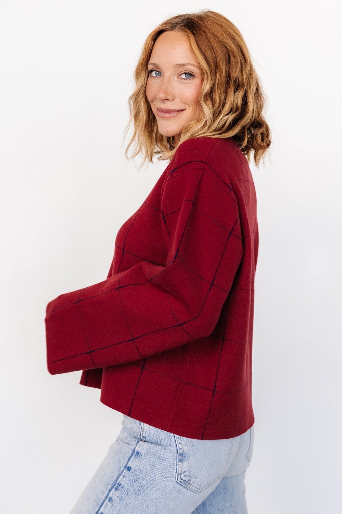 Remington Sweater | Red + Navy - Image 2