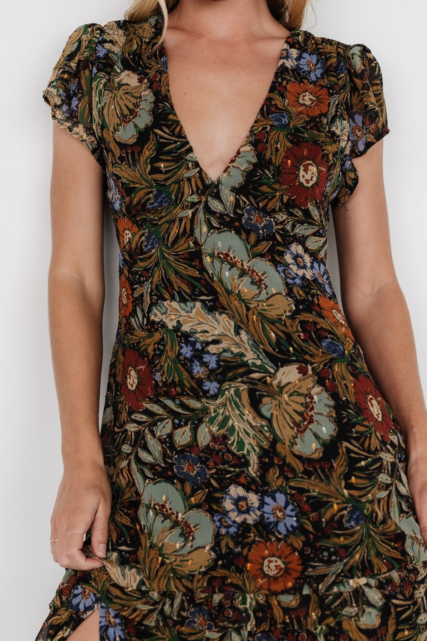 Riverwood Deep V Maxi Dress | Multi Floral - Image 2