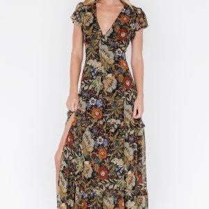 Riverwood Deep V Maxi Dress | Multi Floral