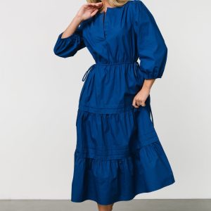 Santa Fe Poplin Midi Dress | Cobalt