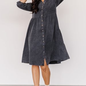 Sari Babydoll Dress | Washed Black