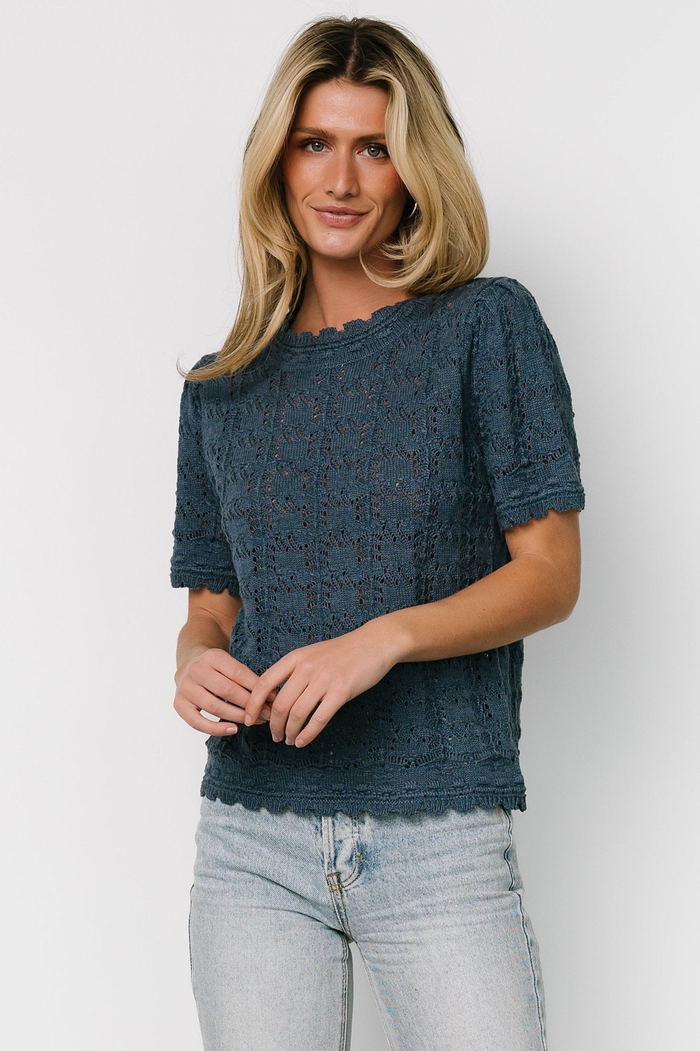 Serenity Knit Sweater Top | Slate - Image 2