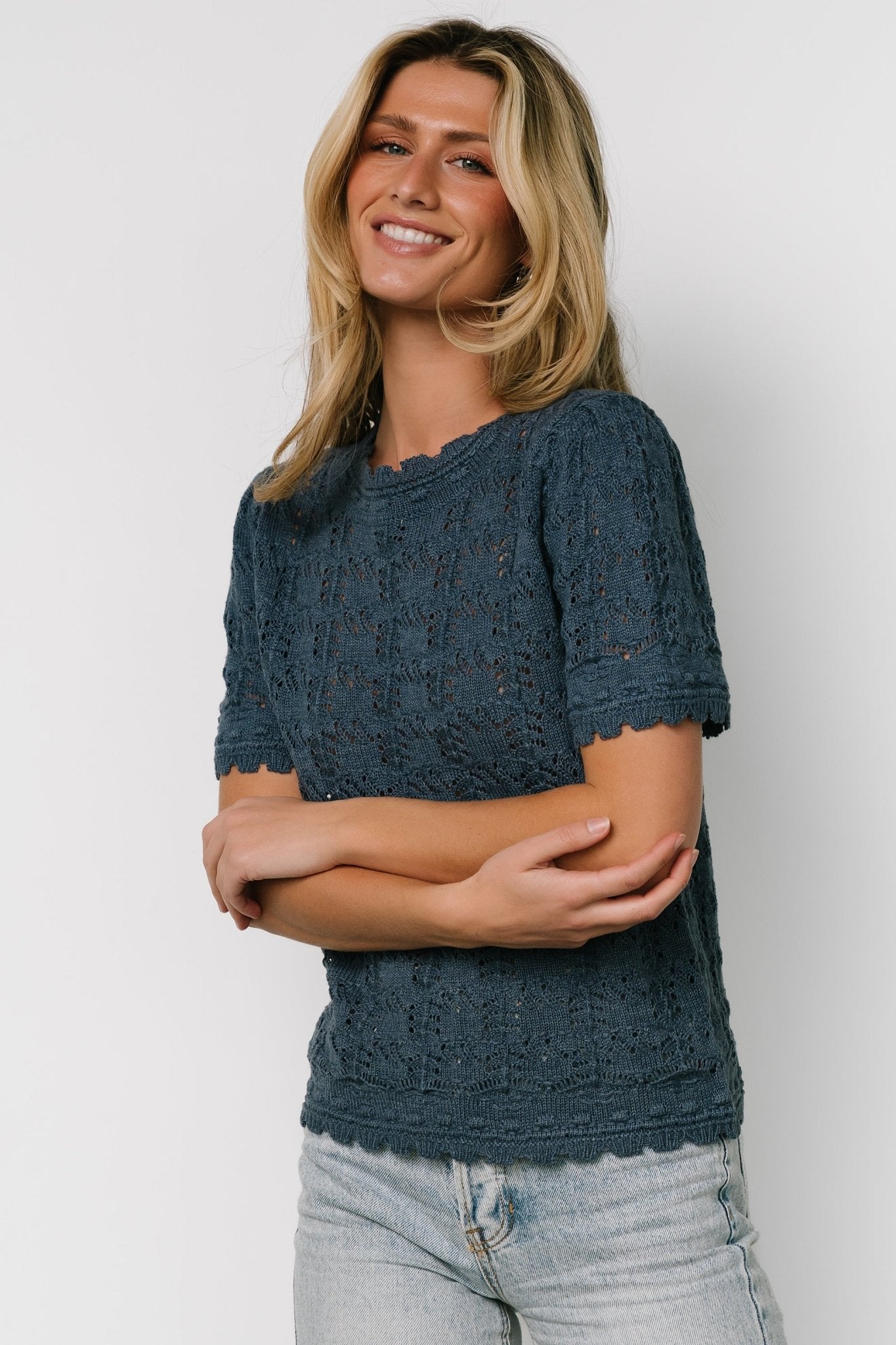 Serenity Knit Sweater Top | Slate - Image 3