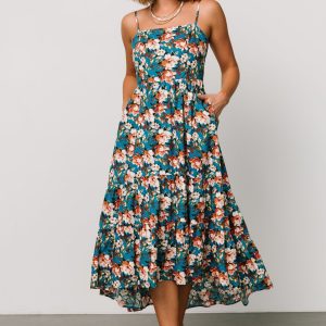 Shari Tank Maxi Dress | Deep Blue Floral