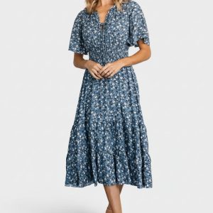 Spell Boho Midi Dress | Blue Floral