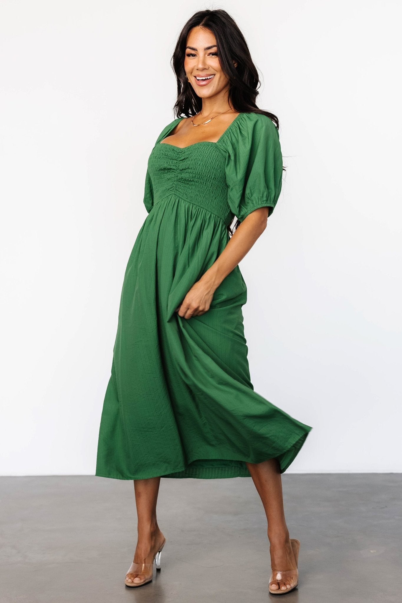 Stefania Midi Dress | Green - Image 6