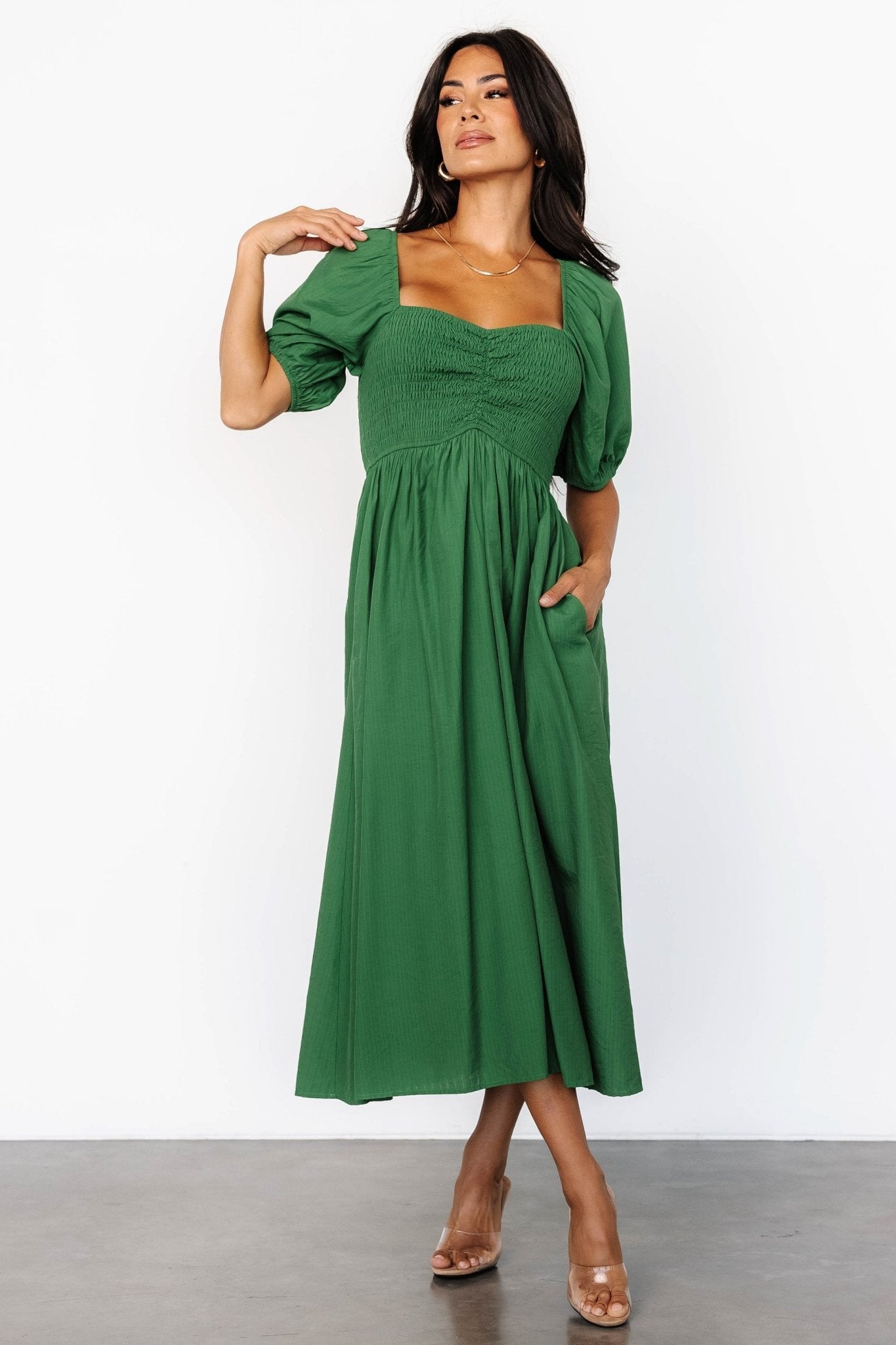 Stefania Midi Dress | Green - Image 8