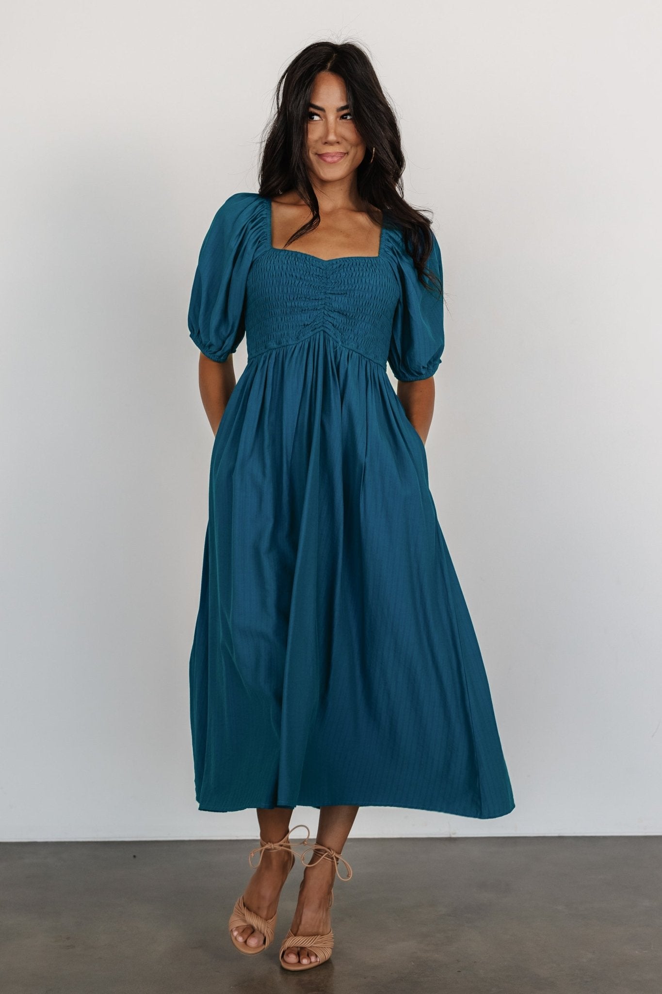 Stefania Midi Dress | Mediterranean Blue - Image 5