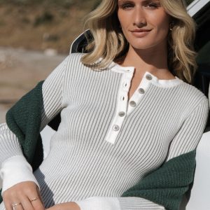 Stevie Ribbed Sweater | Gray