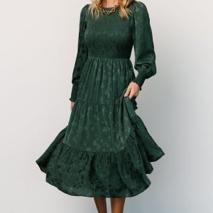 Stockholm Smocked Dress | Dark Green