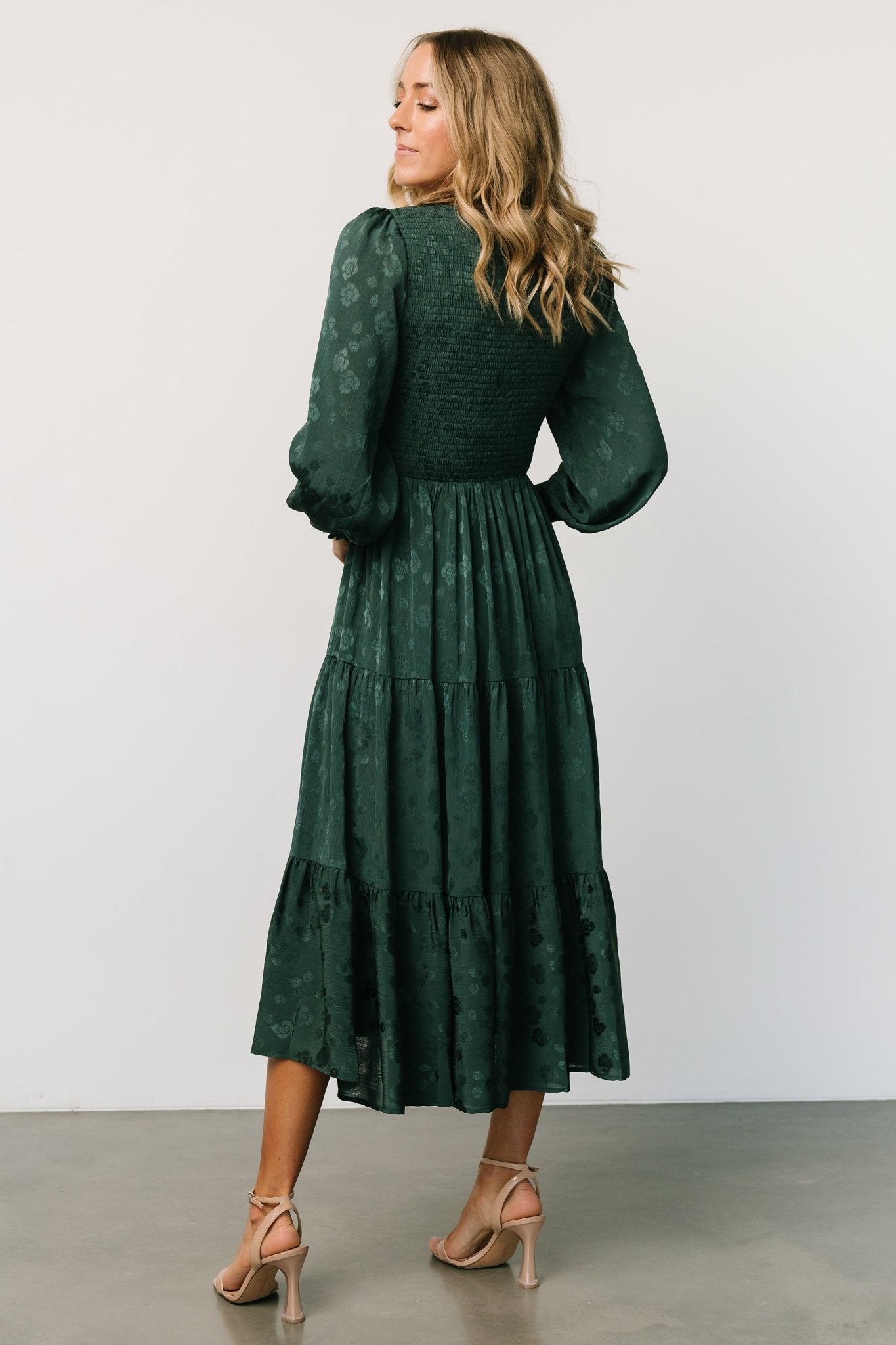 Stockholm Smocked Dress | Dark Green - Image 5