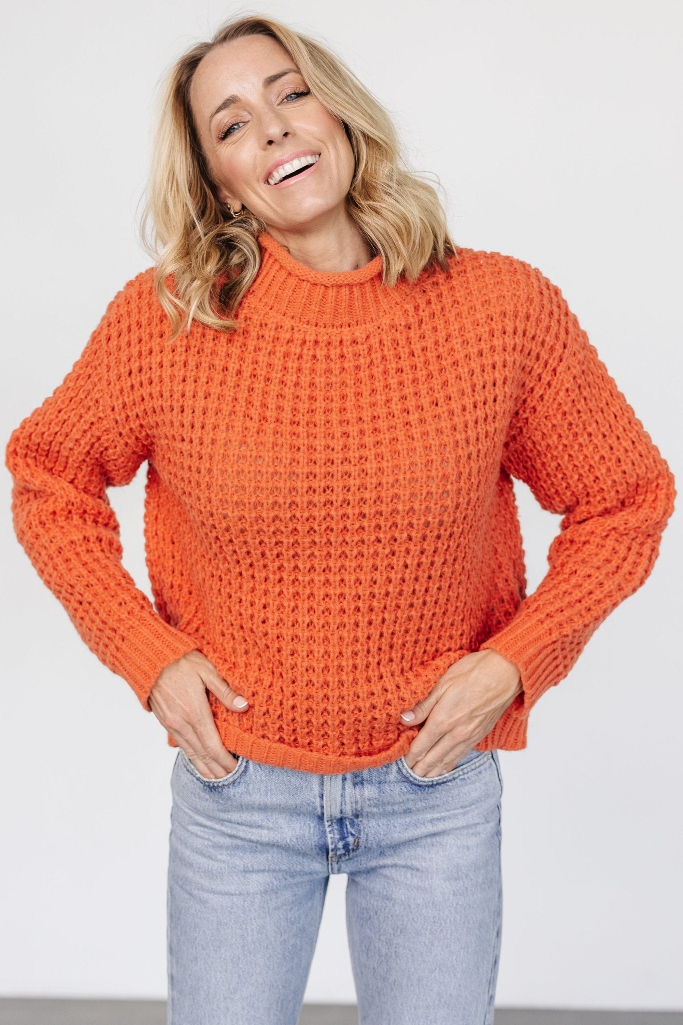 Syracuse Chunky Knit Sweater | Orange - Image 4