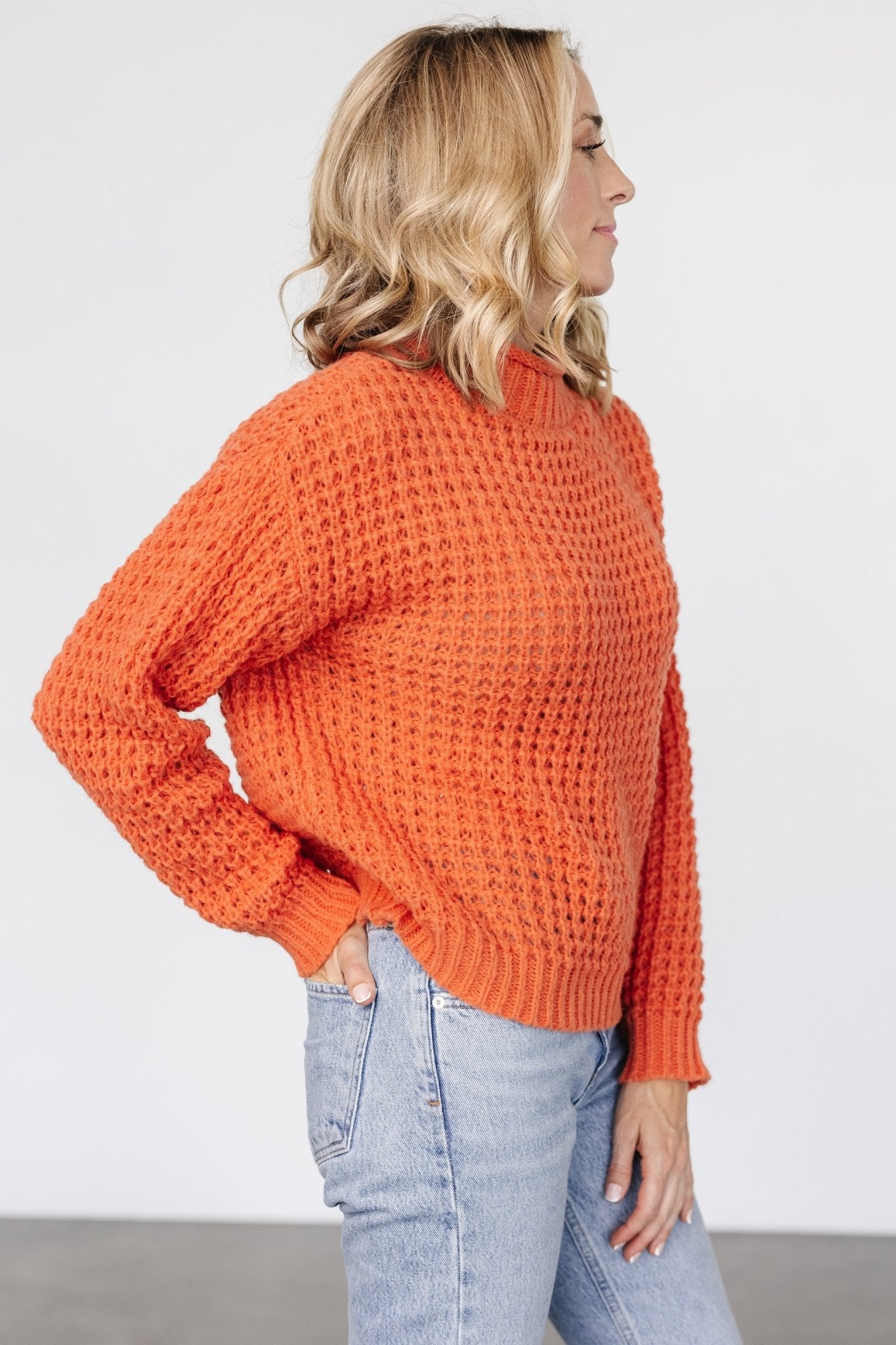 Syracuse Chunky Knit Sweater | Orange - Image 2