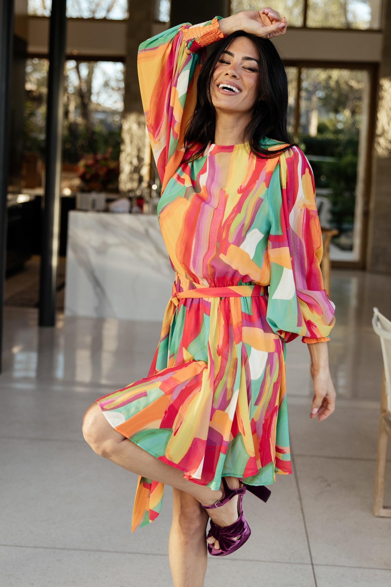 Tavana Short Dress | Multi Print - Image 3