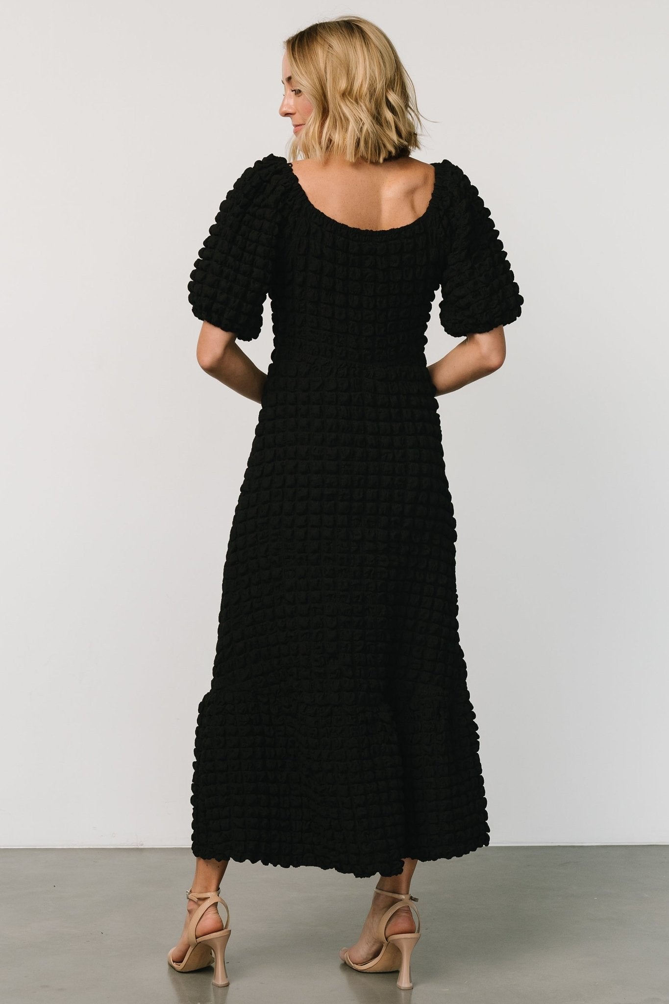 Therese Textured Dress | Black - Image 4