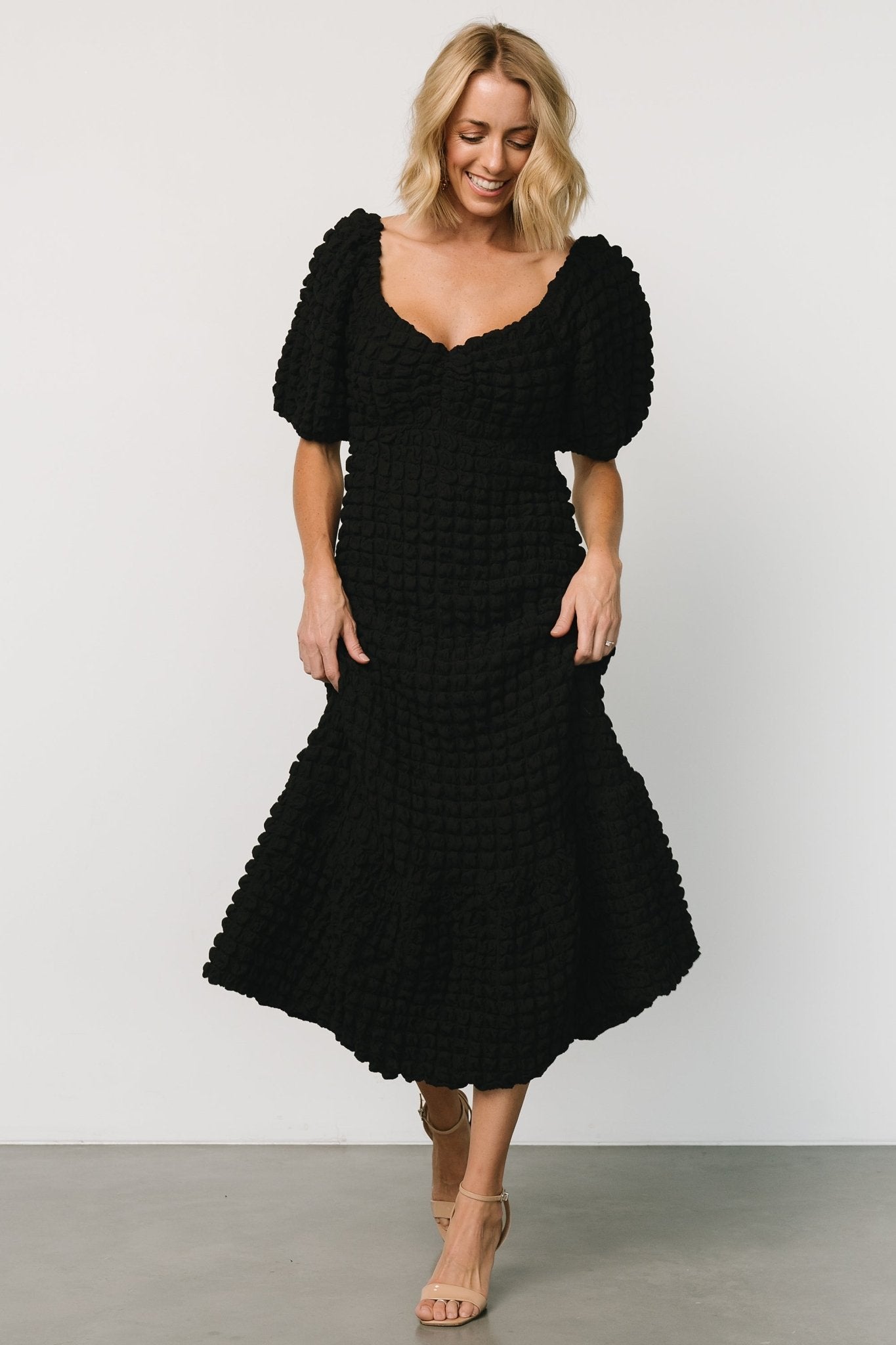 Therese Textured Dress | Black - Image 5