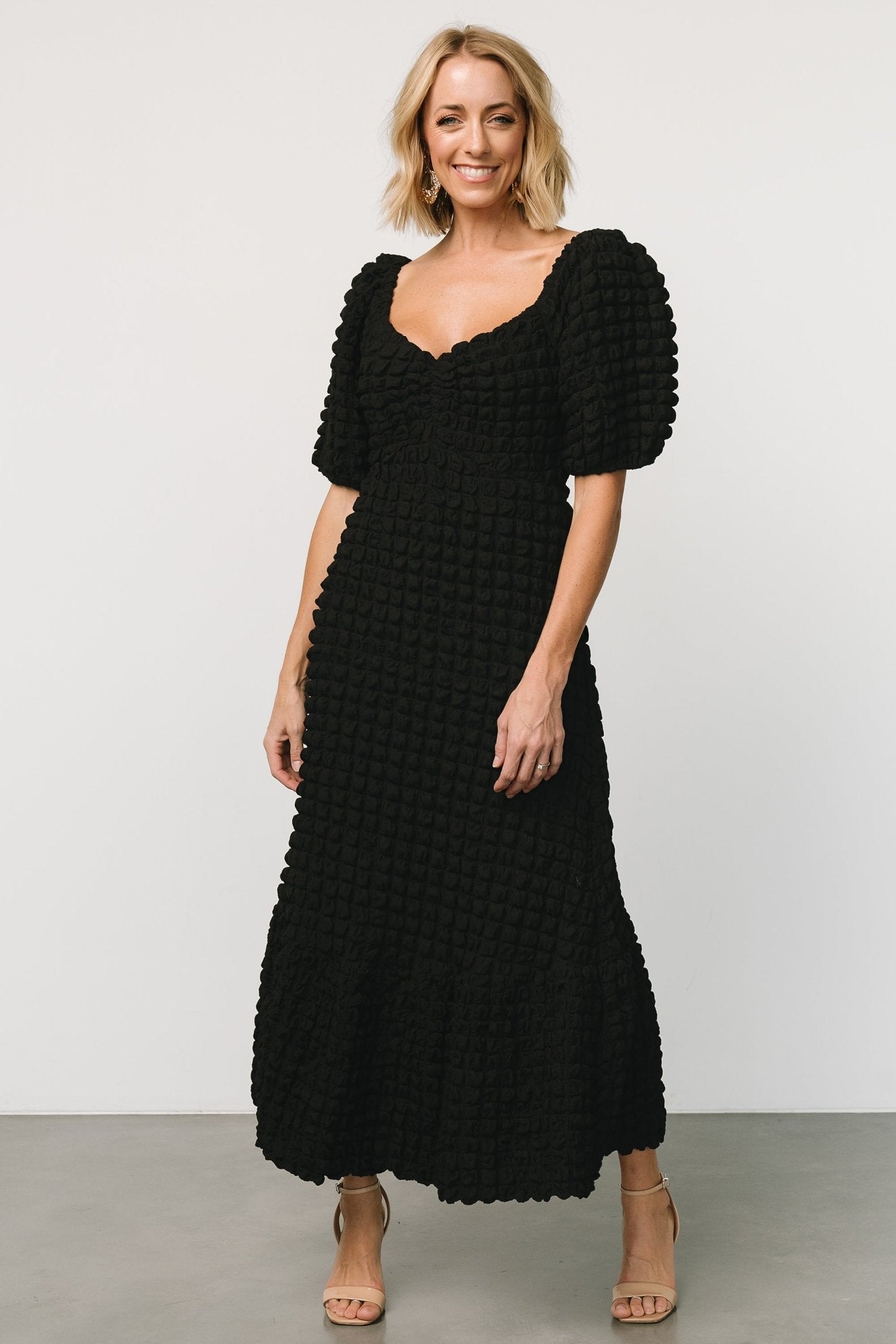 Therese Textured Dress | Black - Image 6