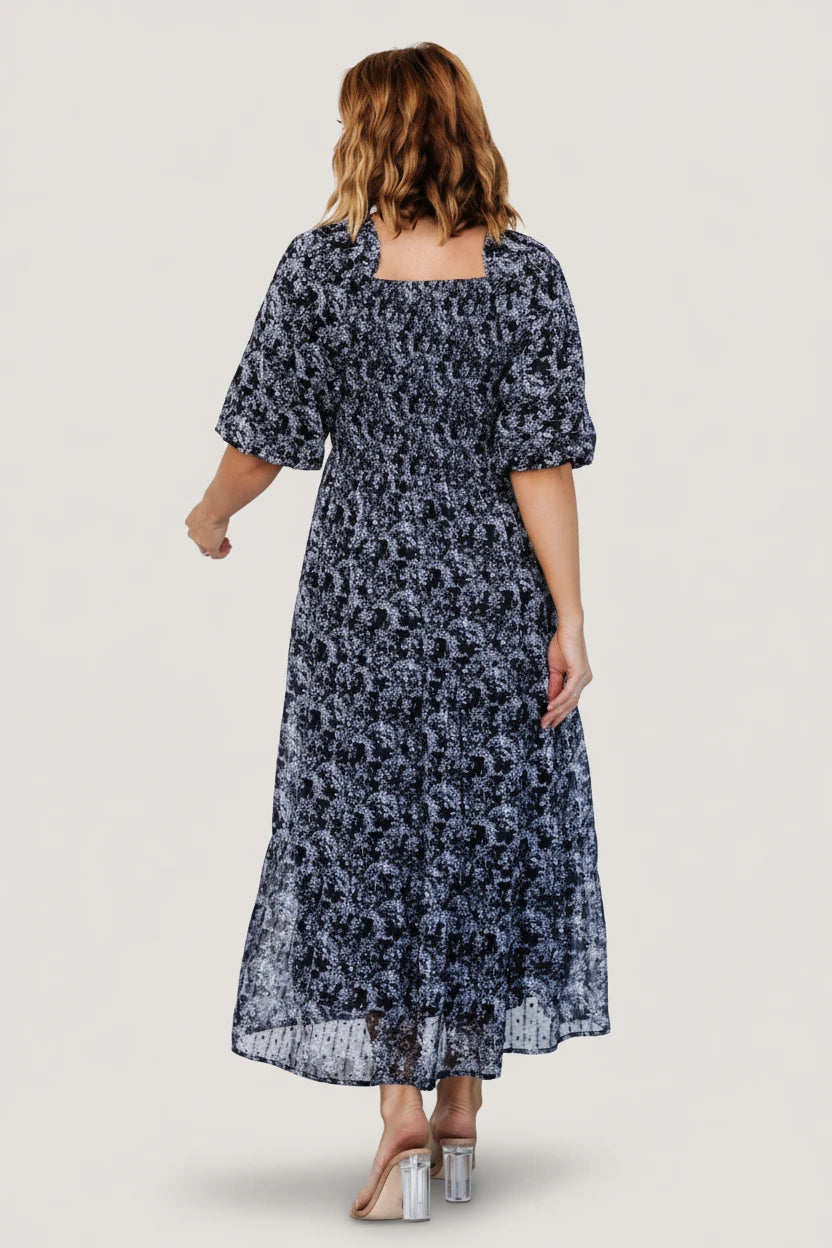 Tulsa Smocked Dress | Black + White - Image 4