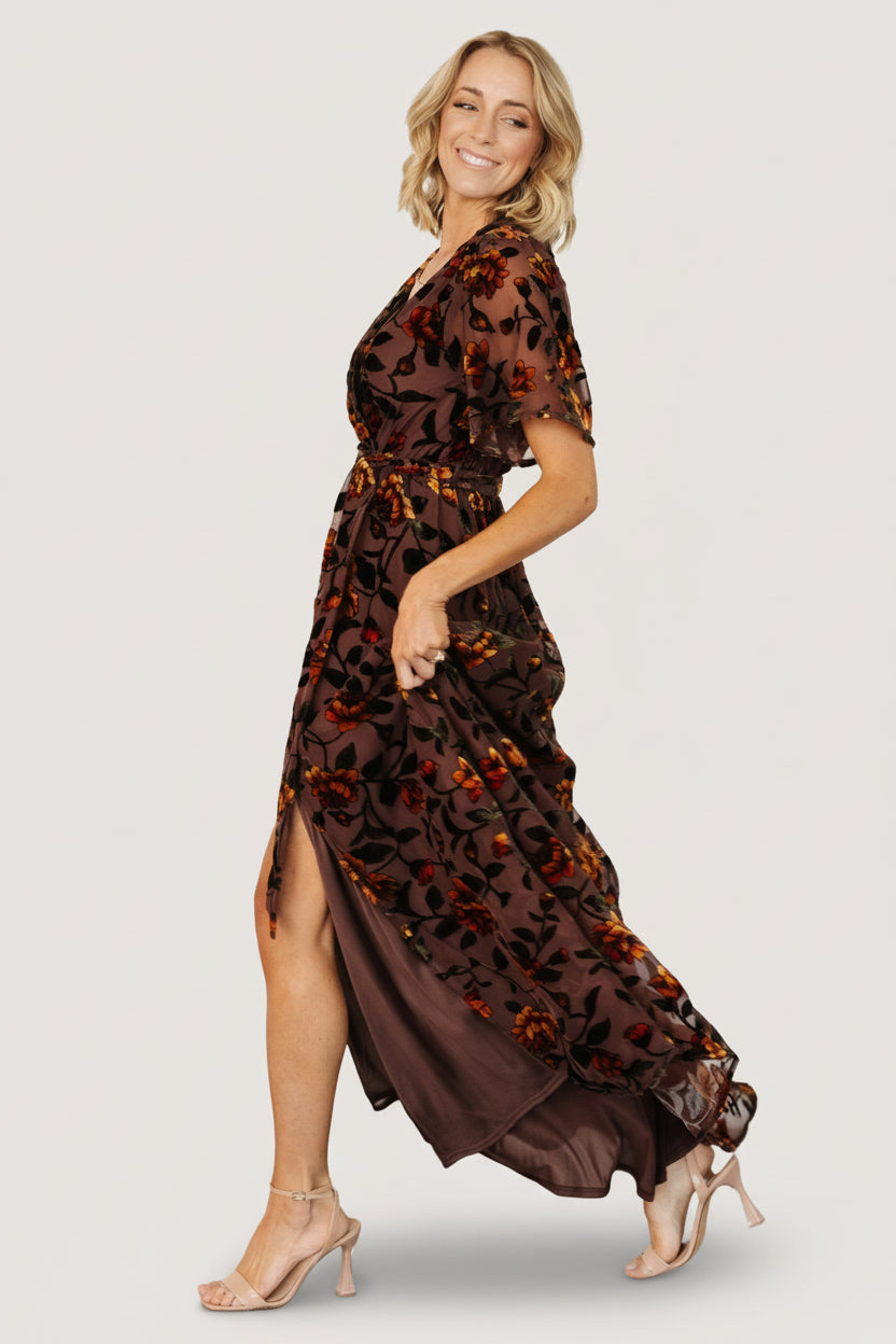 Uma Velvet Maxi Dress | Clove + Amber Floral - Image 4