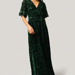 Uma Velvet Maxi Dress | Dark Green