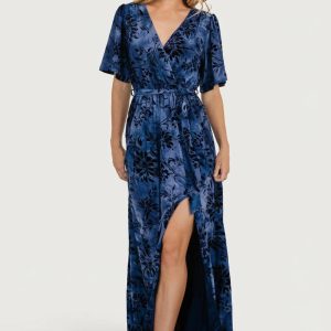 Uma Velvet Maxi Dress | Navy