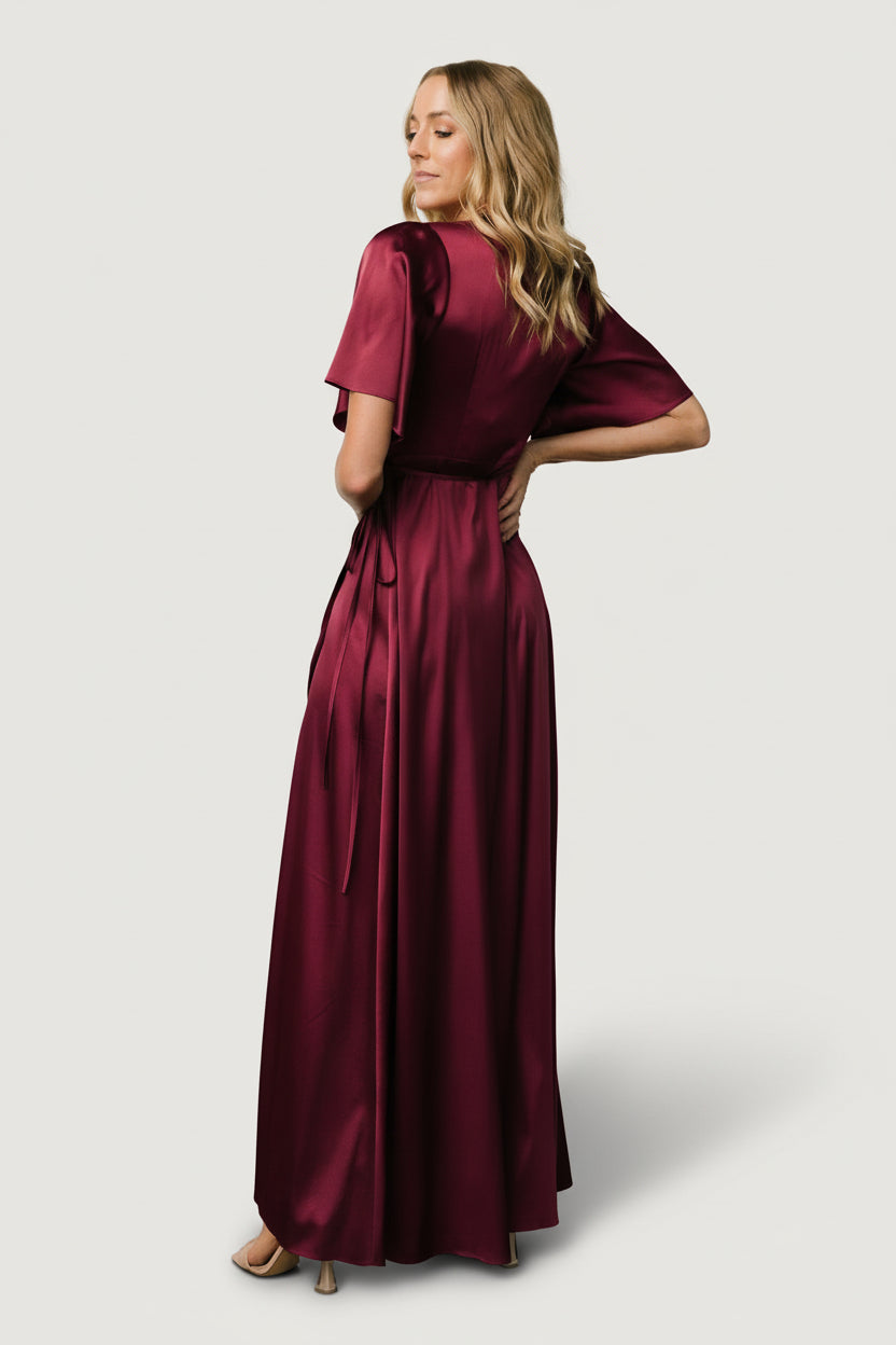 Vara Satin Maxi Wrap Dress | Mulberry - Image 5