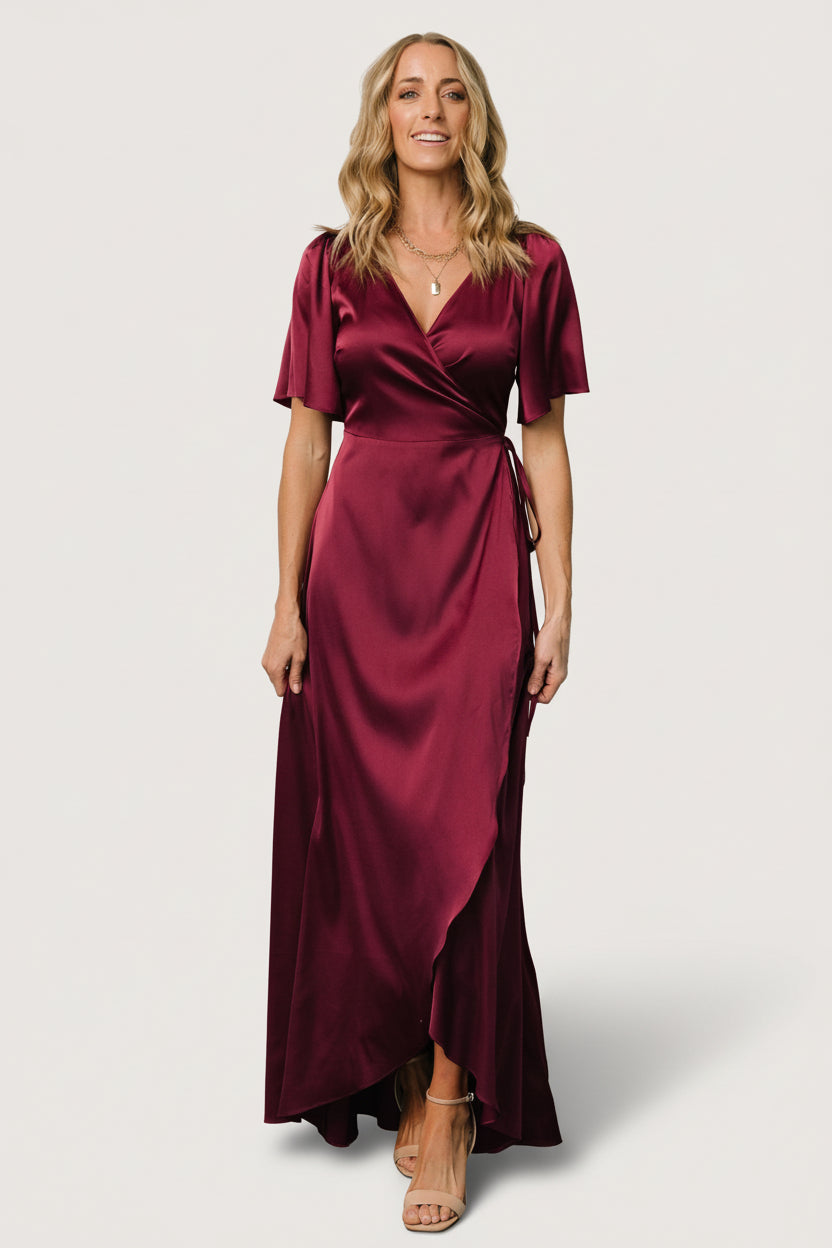 Vara Satin Maxi Wrap Dress | Mulberry - Image 6
