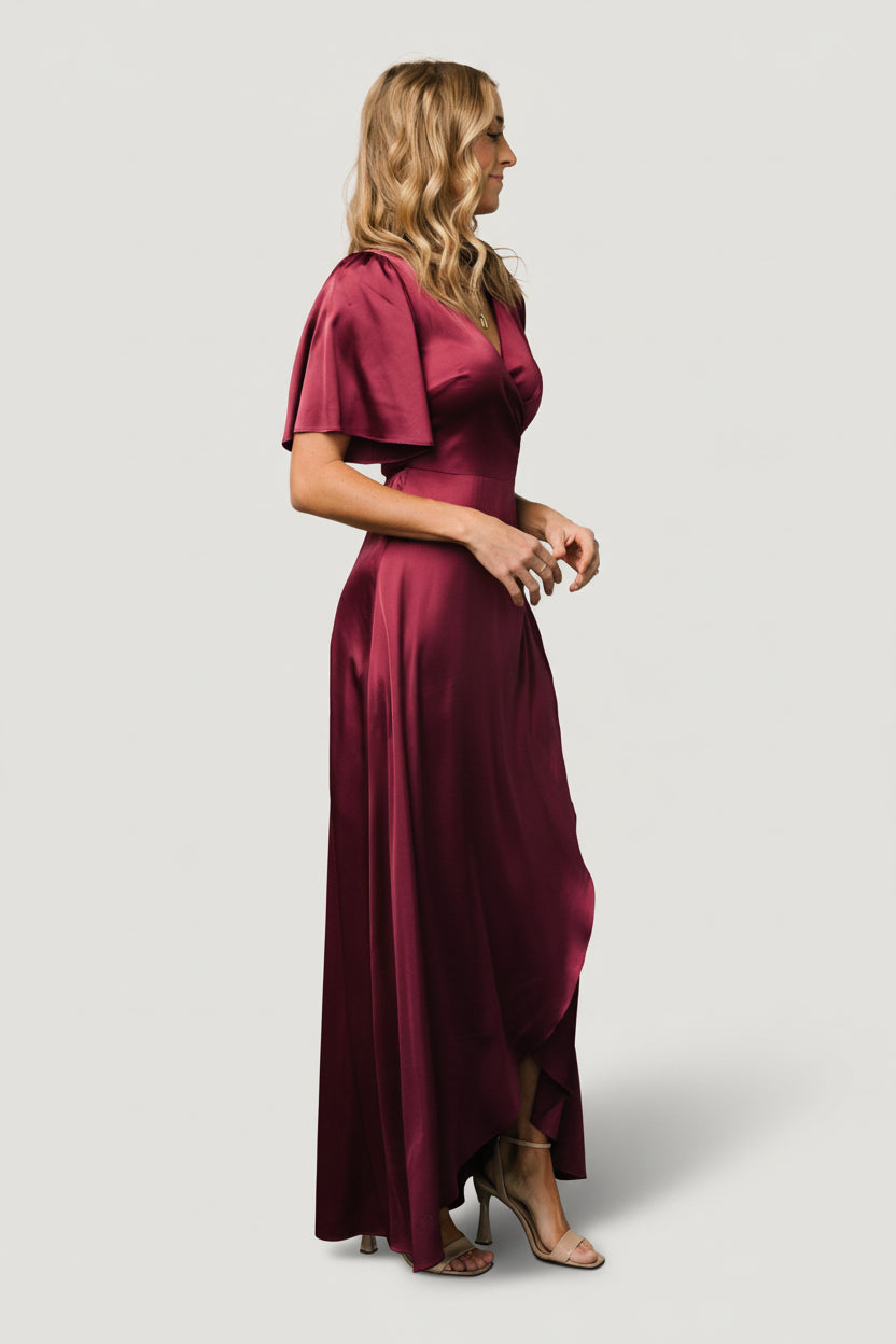 Vara Satin Maxi Wrap Dress | Mulberry - Image 8