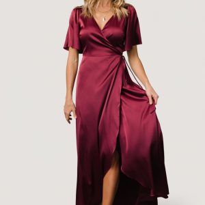 Vara Satin Maxi Wrap Dress | Mulberry