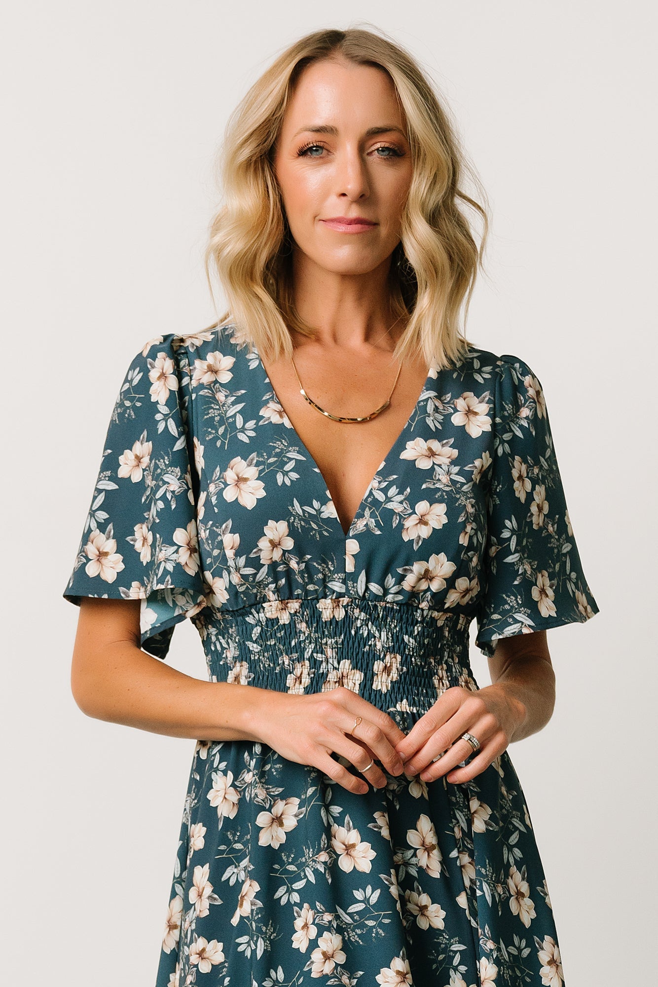 Verona Smocked Maxi Dress | Slate Floral - Image 6