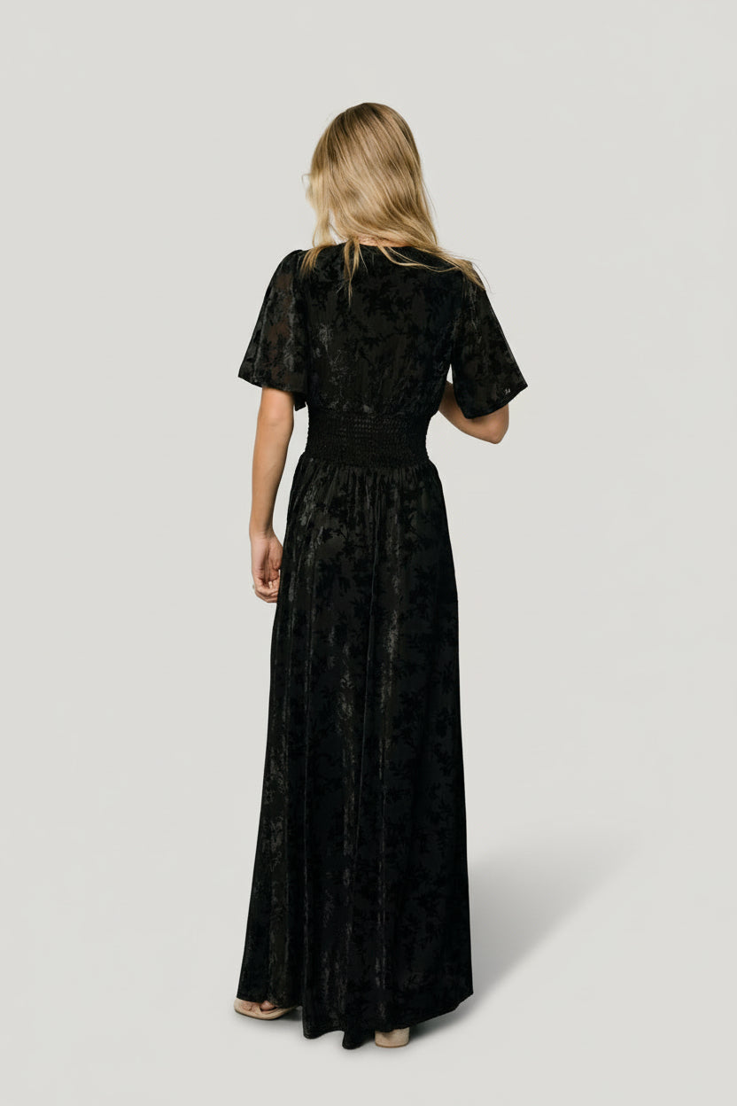 Veronica Velvet Maxi Dress | Black - Image 6