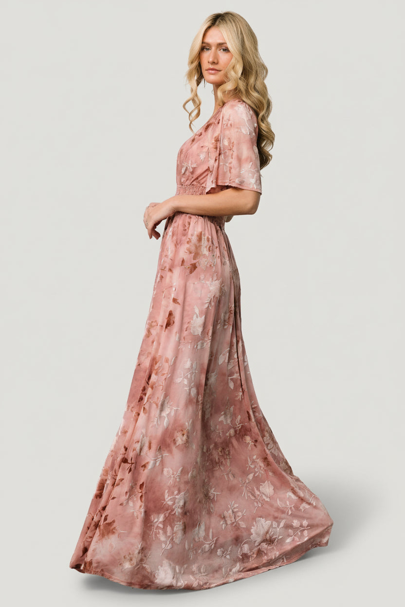 Veronica Velvet Maxi Dress | Blush - Image 2