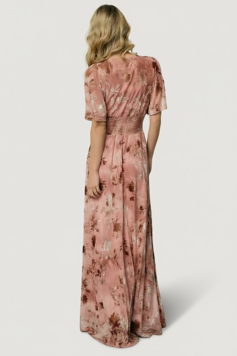 Veronica Velvet Maxi Dress | Blush - Image 6