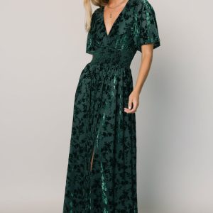 Veronica Velvet Maxi Dress | Green