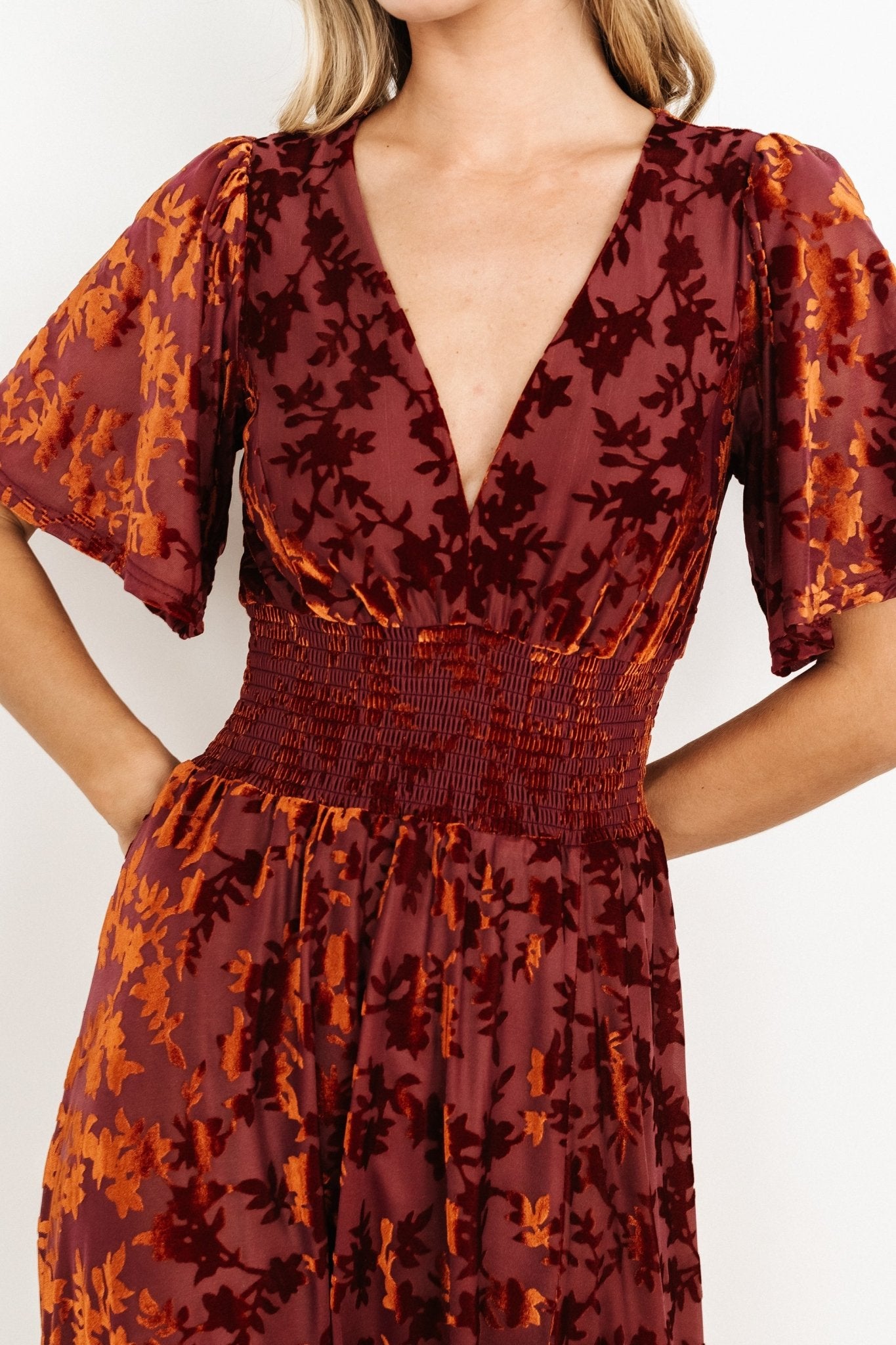 Veronica Velvet Maxi Dress | Rust - Image 7