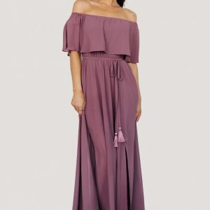 Victoria Off Shoulder Maxi Dress | Vintage Plum