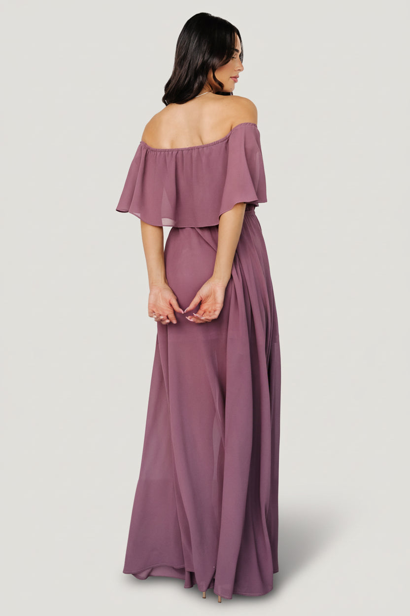 Victoria Off Shoulder Maxi Dress | Vintage Plum - Image 5