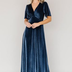 Vivian Velvet Maxi Dress | Blue