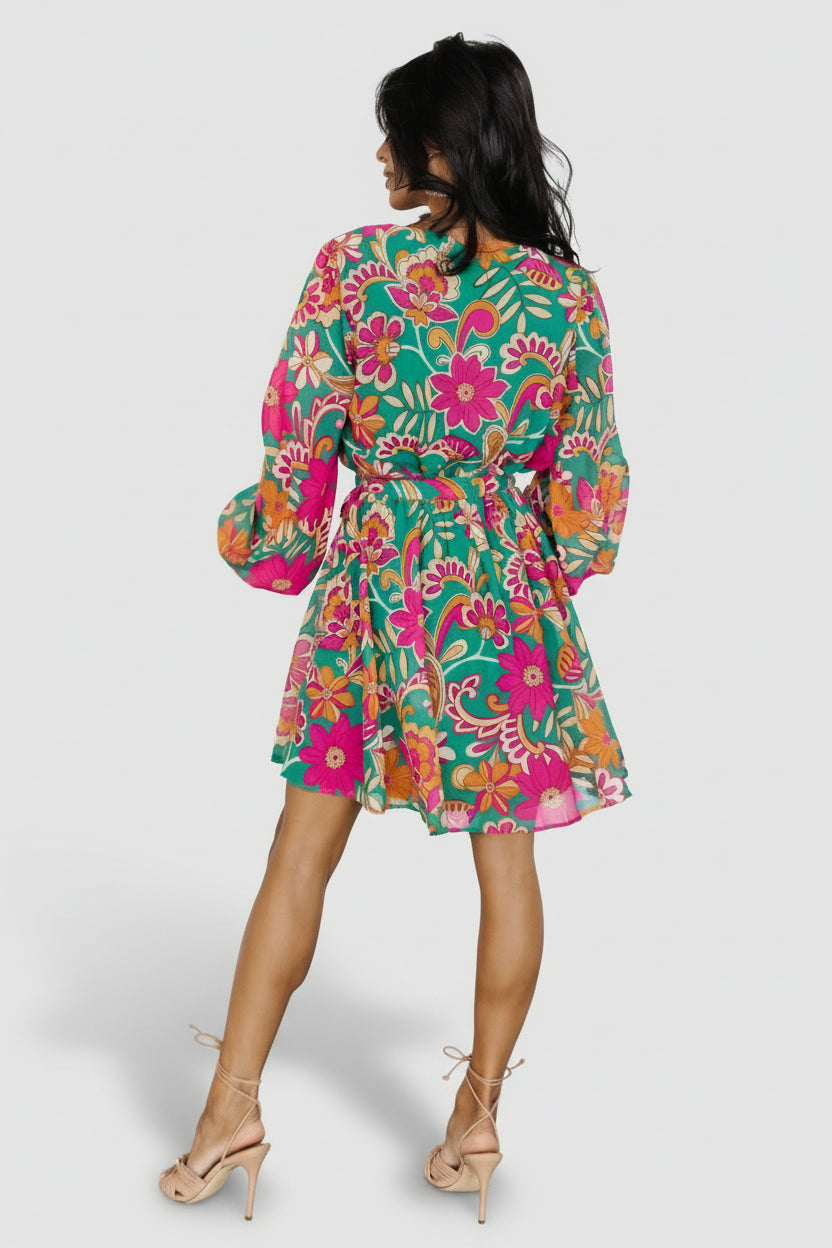 Wesley Mini Dress | Green Multi - Image 5