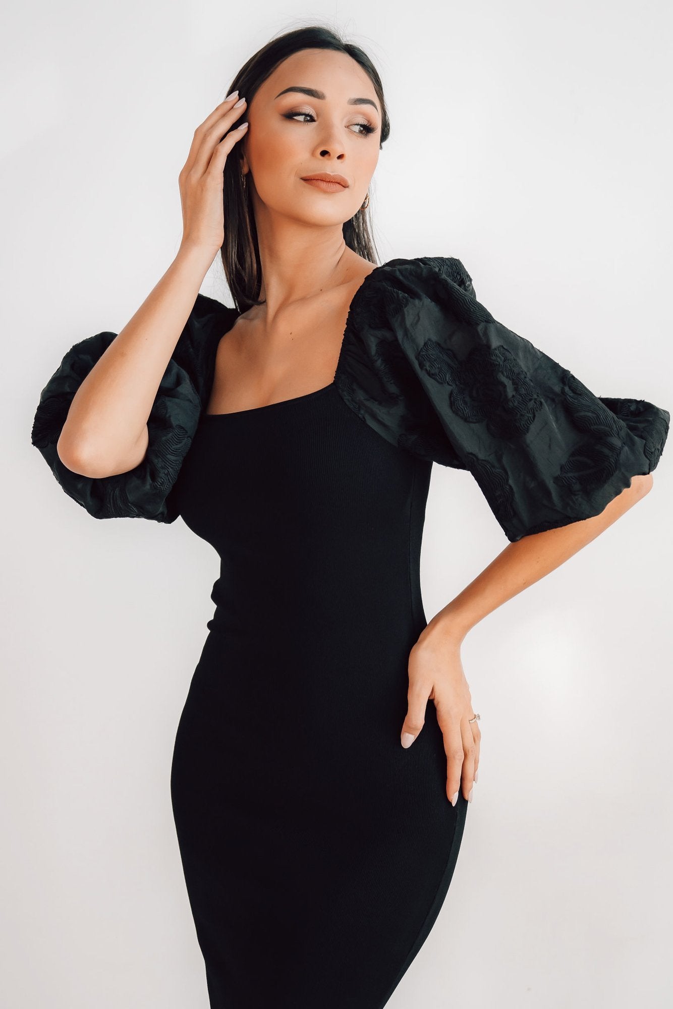 Weyland Bodycon Midi Dress | Black - Image 2