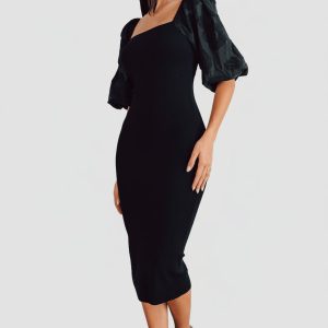 Weyland Bodycon Midi Dress | Black