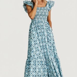 Zoey Smocked Maxi Dress | Blue Print